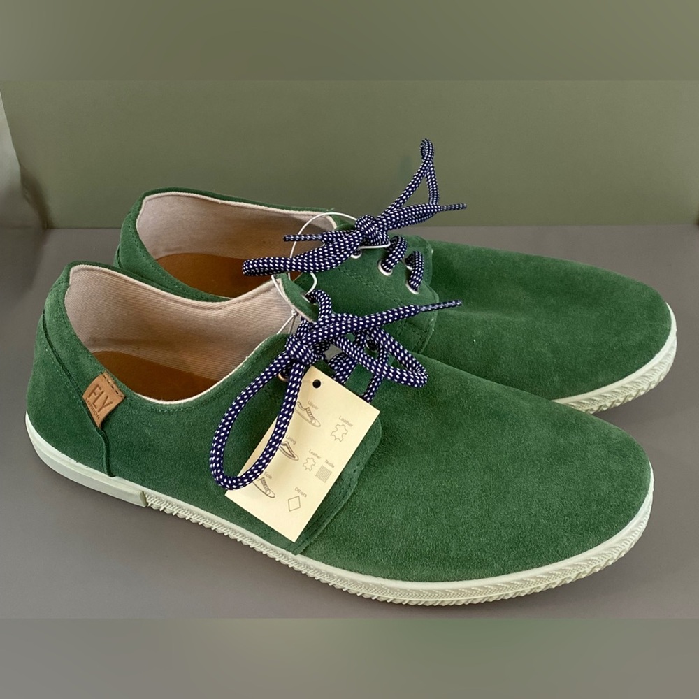 Fly London Green Suede Sneakers with White Sole Lace-up Men’s Size 11